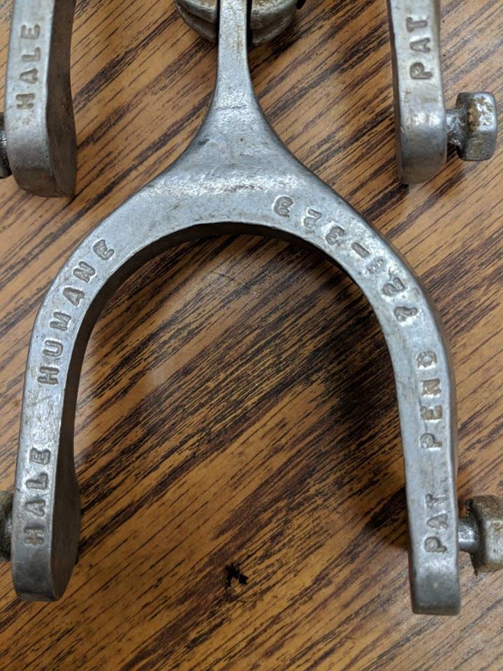 VINTAGE Collector Hale Humane Pat Pending USA Western Riding SPURS Rowells WOW