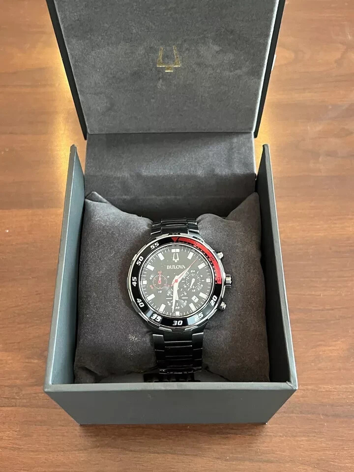 Pre-owned Bulova Men's Sport Chronograph Watch Gun Metal Stainless Steel $650 W23
