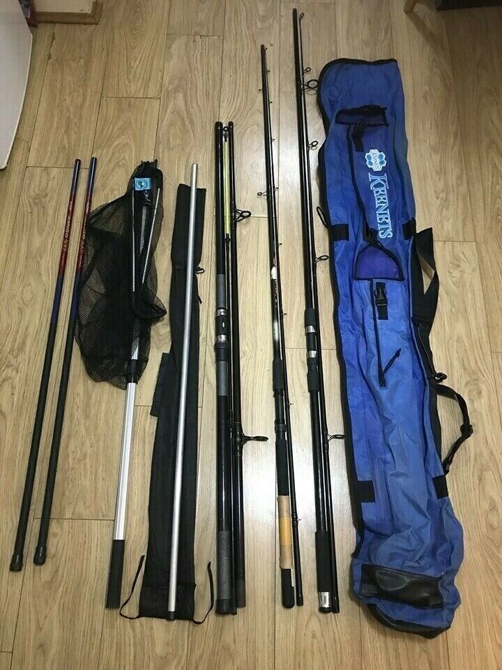 Fishing Rod Bundle Leeda 2XL Power Carp Zebco Cool Feeder 330 Fladen