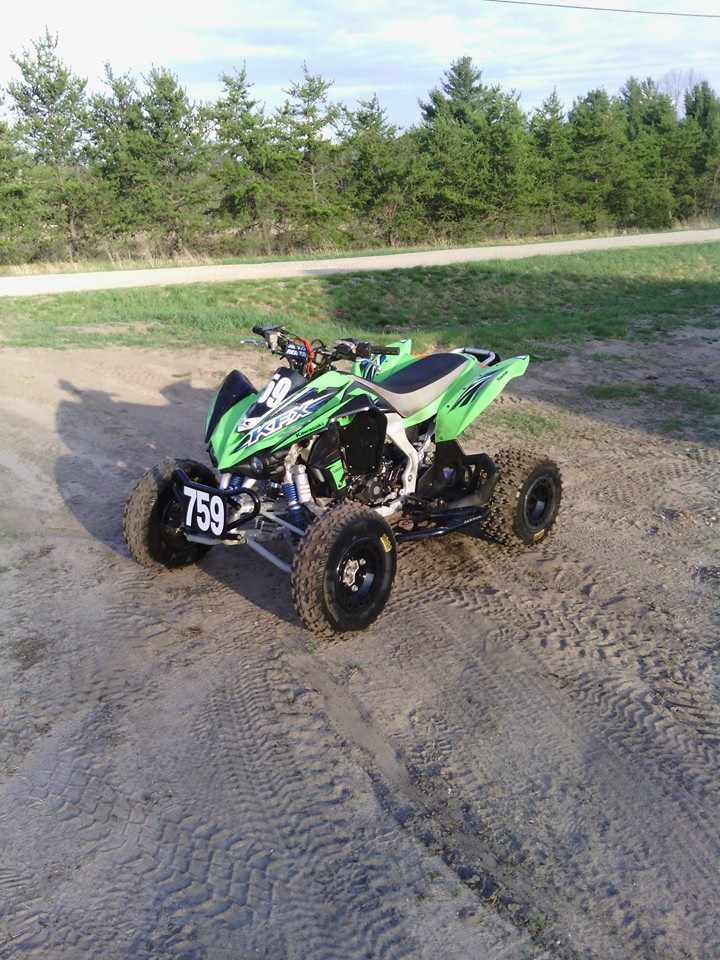 2014 Kawasaki KFX450 ATV Quad, steering stabilizer, newer tires & rims, nerfbar