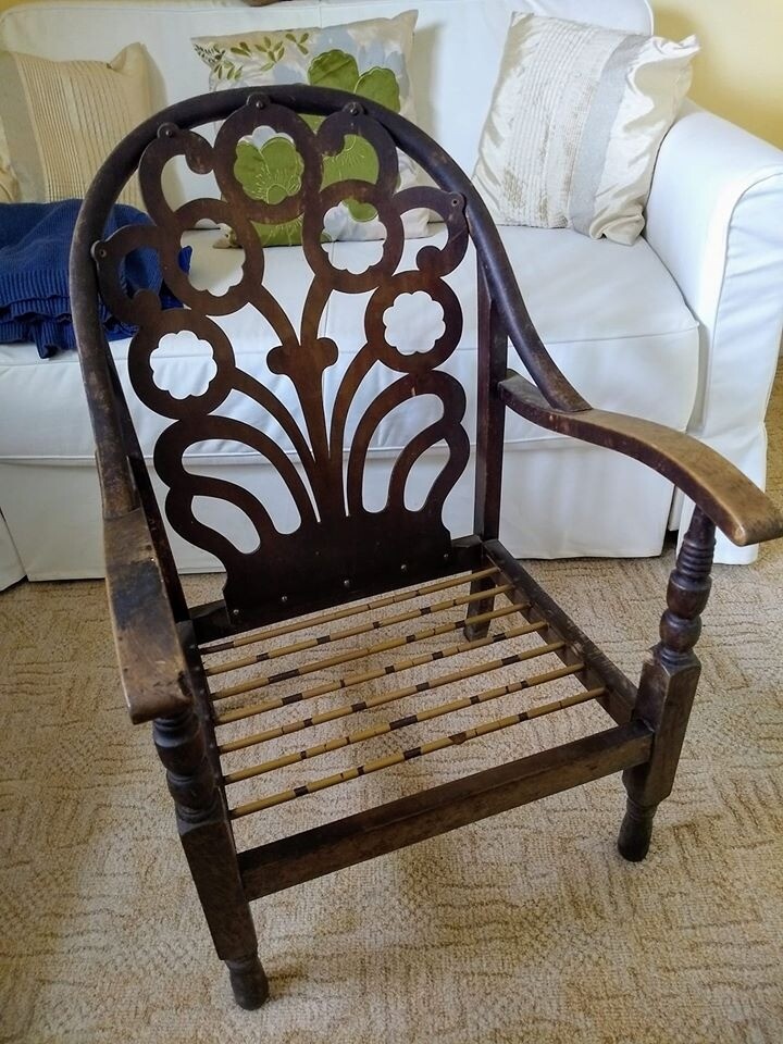Antique Art Deco Fretwork Back Chair for restoration / upcycling in Tillicoultry