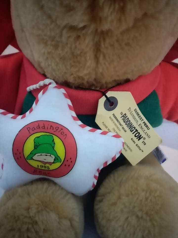 Paddington Bear 16” Plush Stuffed Animal Christmas 1995 Sears Kids Gifts
