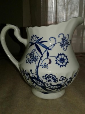 Vintage J&G Meakin England Classic White Blue Nordic Pitcher