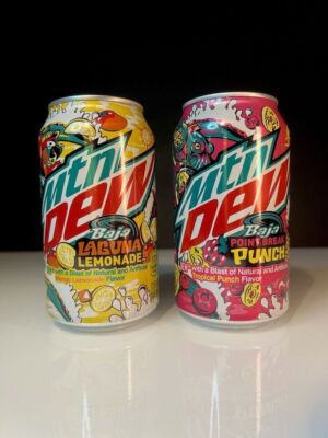   New Limited Edition MOUNTAIN DEW 2 CANS Variety Snacks Soda Popular Flavors