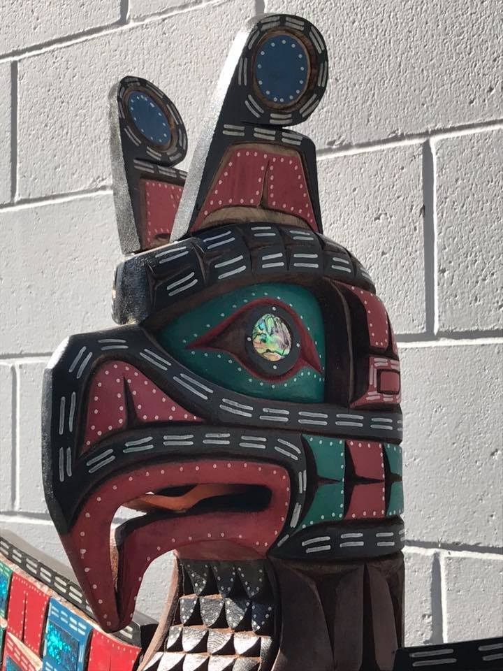 Hand Carved West Cost Native Art Totem Pole Jimmy Joseph from Alert Bay