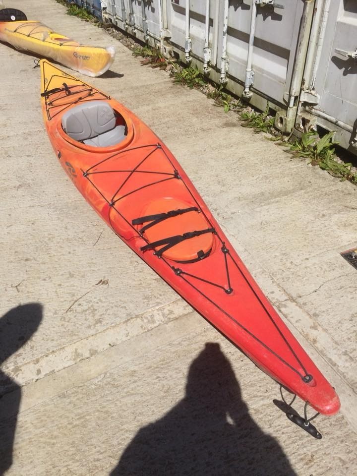 Necky Manitou 14 sea kayak touring with hatches and skeg used in