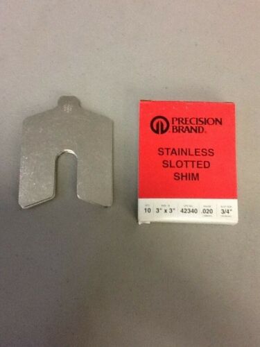  Stainless Slotted Shim 42340 3"x3" Gauge .020 Slot Size 3/4"