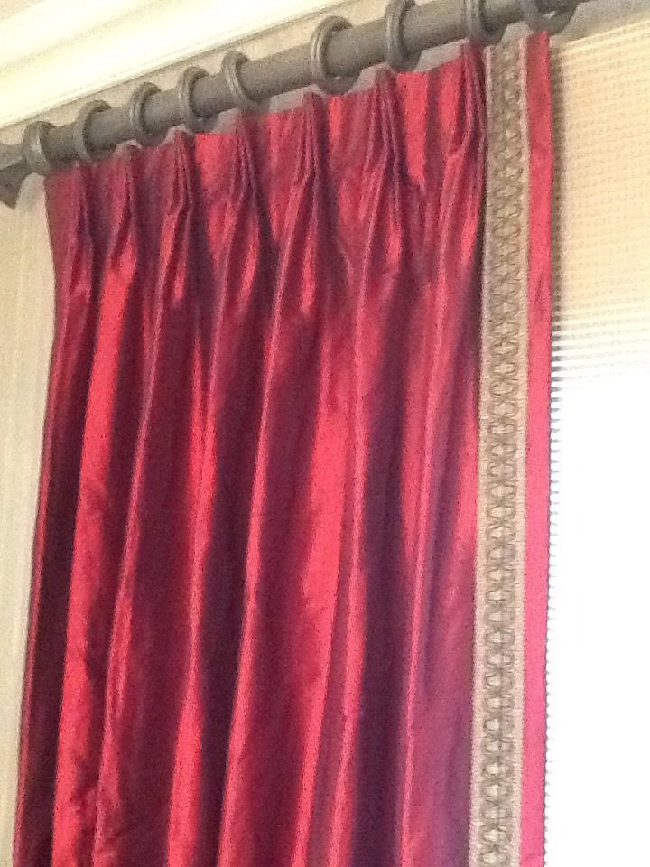 100% seda bordada Cortinas, cortinas y cenefas