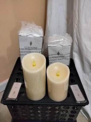 Luminara Flameles Moving Wick Ivory Votive Candles Set of 4 w/remote Time(CNN82)