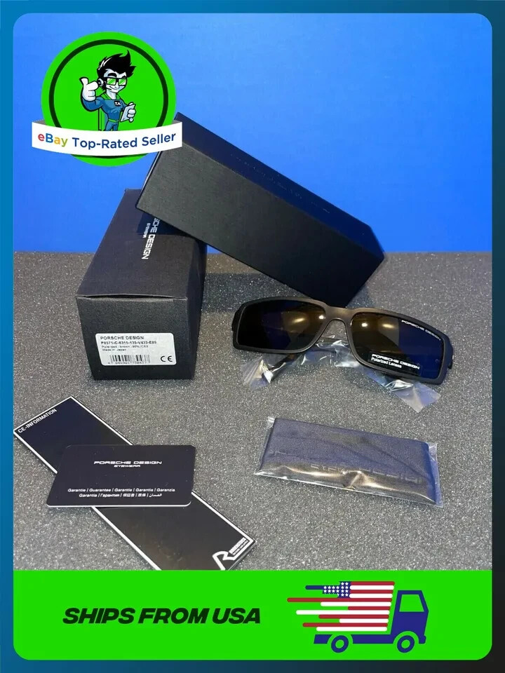 Pre-owned Porsche Design Original  P 8571 C Olive/ Brown Polarized Full Rim Sunglasses