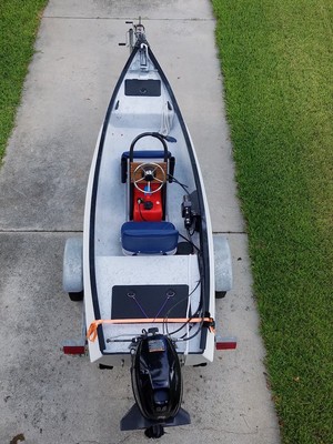 13 foot, 2017white boat and motor