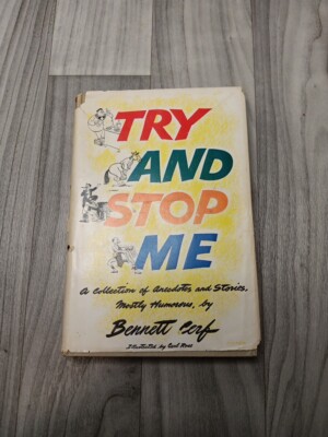 Bennett Cerf: Try and Stop Me 1st Edition 1944 Simon and Shuster Hardcover DJ 