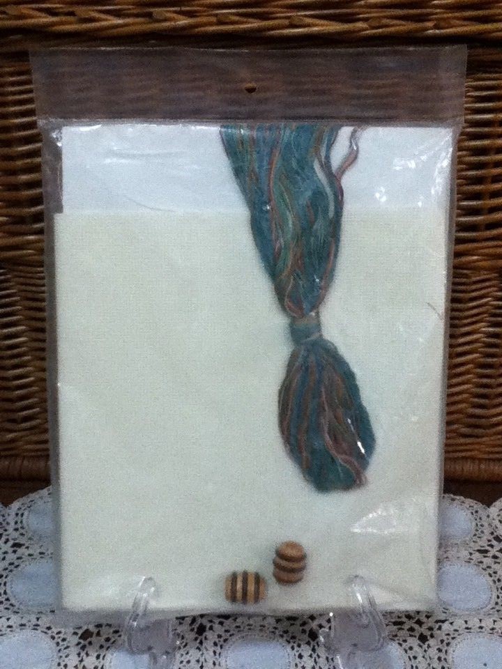 Janlynn Vintage 1987 Counted Cross Stitch Kit Welcome Flowers Banner  50 941