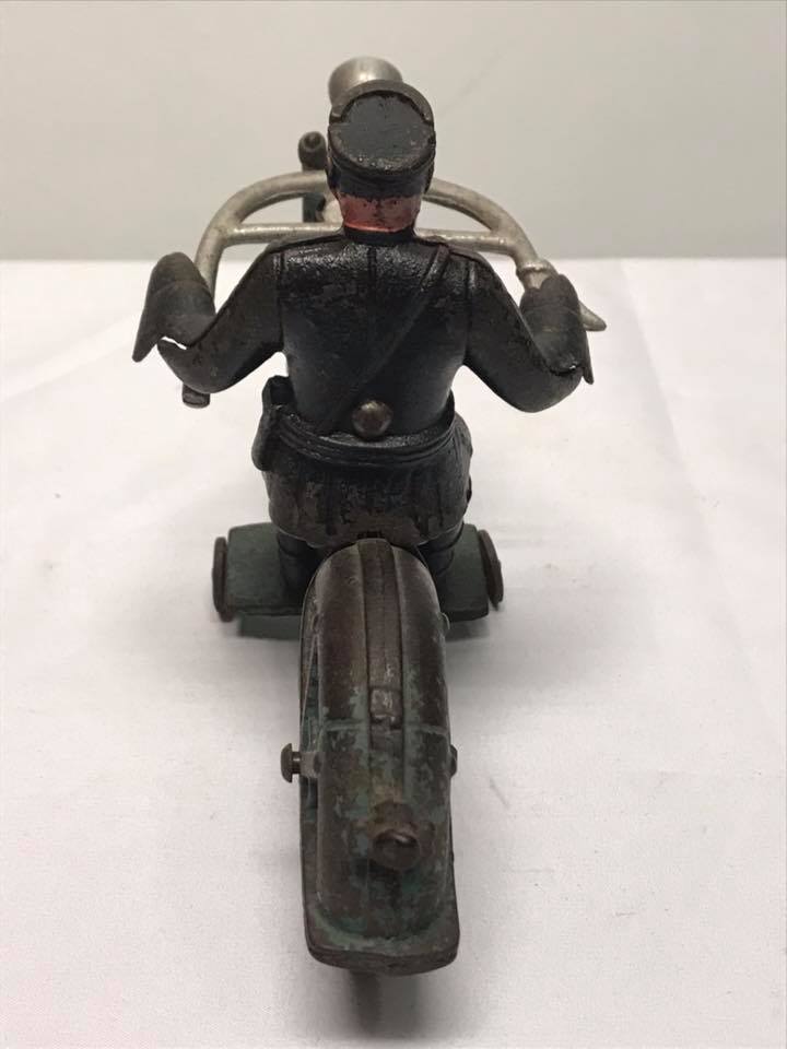 Antique Cast Iron Hubley Blue Motorcycle