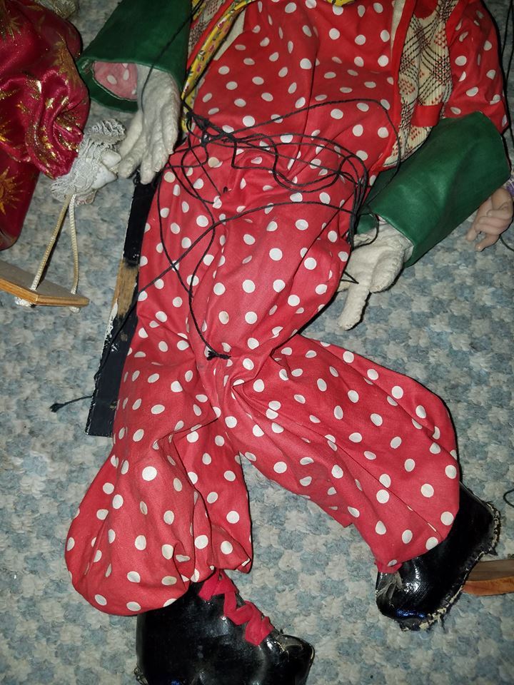 3 Antique Marionette Puppet Mexico Sombrero Guitar Mariachi Vintage Paper Mache