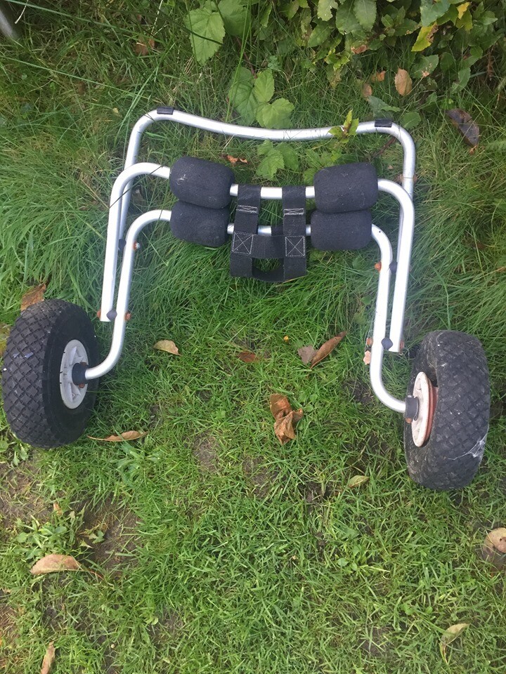Canoe wheels / Kayak Trolley/ fold away folding needs new inner tube