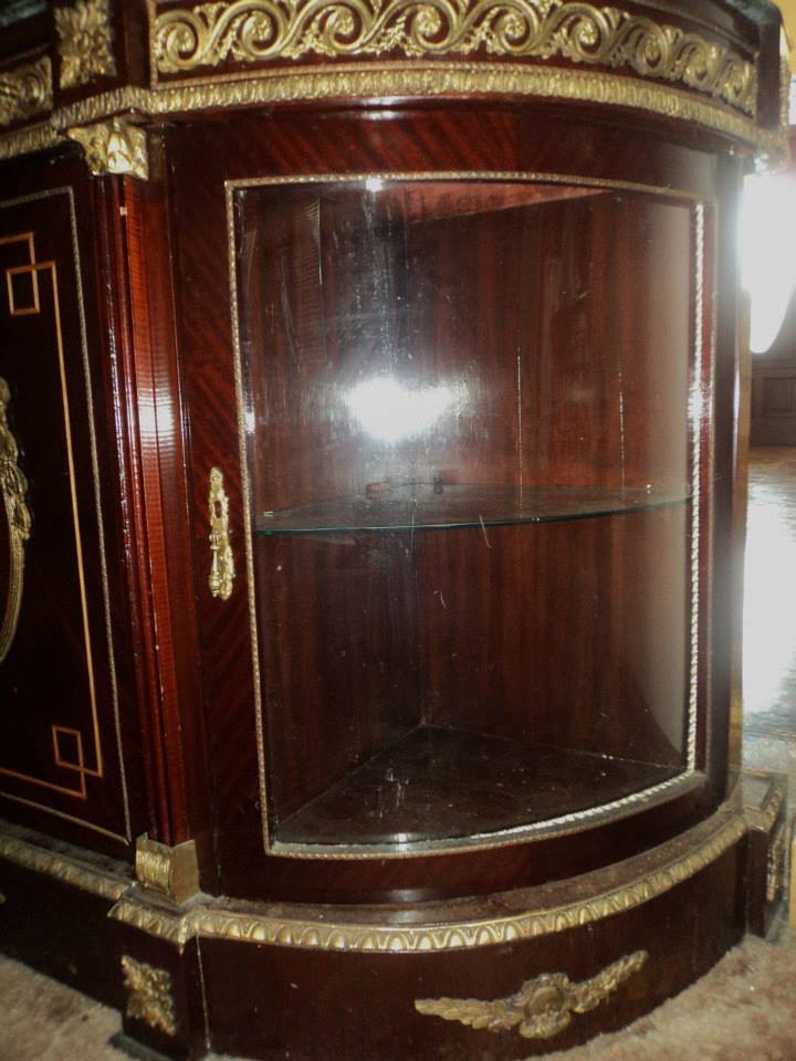 Antique 1930's Dove Tail Solid Marble Top Buffet/Sideboard/Bar