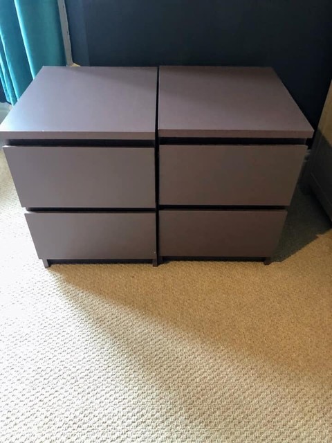 Ikea Malm Chest Of 2 Drawers Bedside Table Lilac In Penny Lane