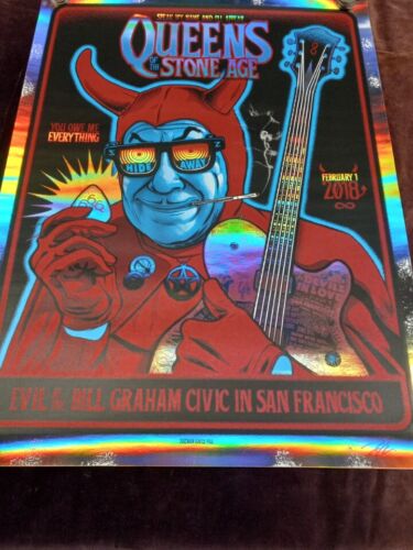 QUEENS OF THE STONE AGE 2018 CONCERT POSTER LIMITED TO 50 DEAD-STOCK 18 x 24