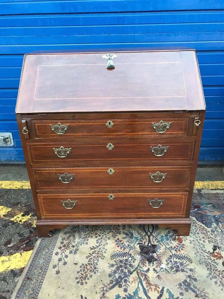 EDWARDIAN MAHOGANY WRITING BUREAU ANTIQUE VINTAGE RETRO 1 in