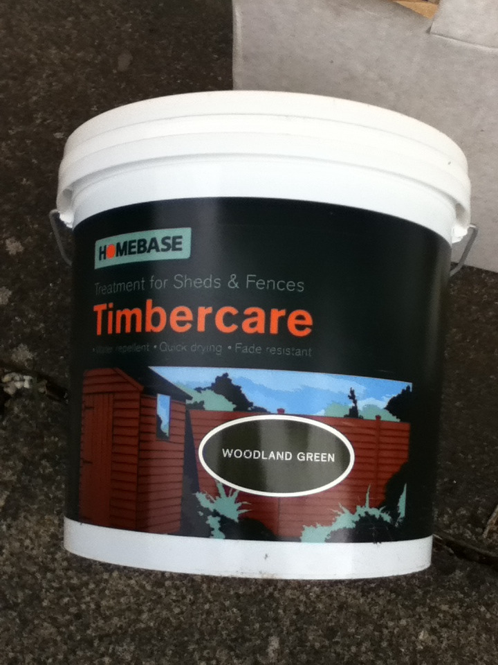 Homebase Timbercare 5L Woodland Green Shed and Fence paint in