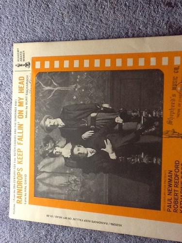 Raindrops keep falling on my head sheet music Paul newman  Robert redford