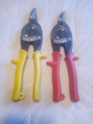 Brand New Lot 2 Proto Tin Snip Cutters #303 Red Left Yellow Straight Shears Set