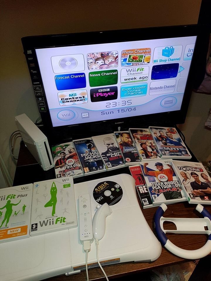 Nintendo Wii Console With Wii Fit, Balance Workout Board Board, Wii Fit