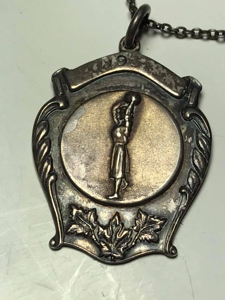 Antique 1928 , 1931 Sterling Silver Basketball and Baseball Award Pendants / Fob