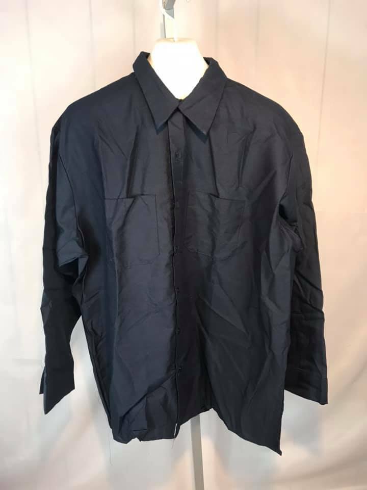NOS Red Kap Work Shirts Long Sleeve Dual Pockets Navy Blue (R69)