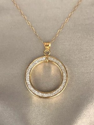 Round Lab Created Diamond Stunning Round Fancy Pendant 14k Yellow Gold Plated