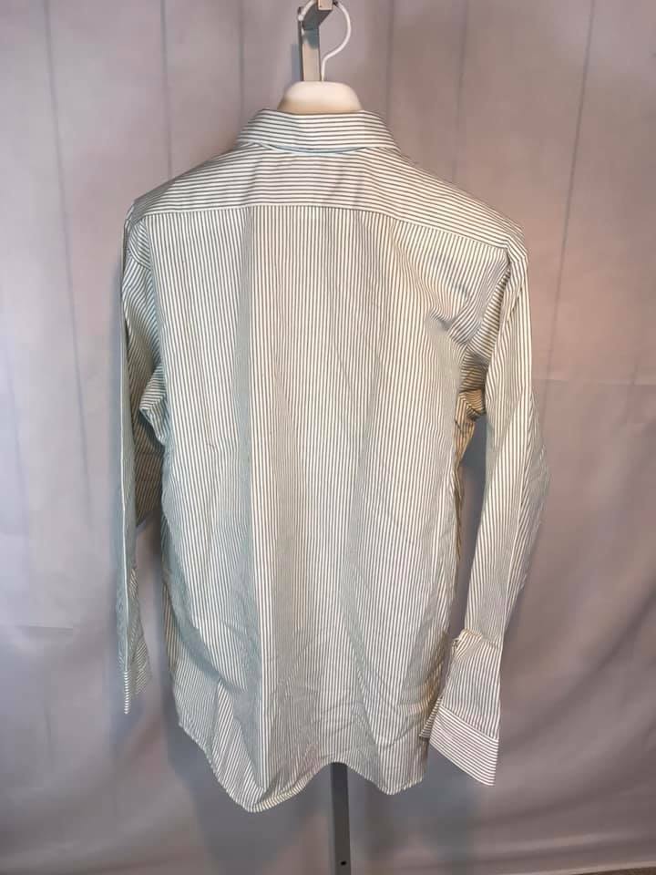 NOS Red Kap Work Shirts Long Sleeve Dual Pockets Green Striped XL Long (R69)