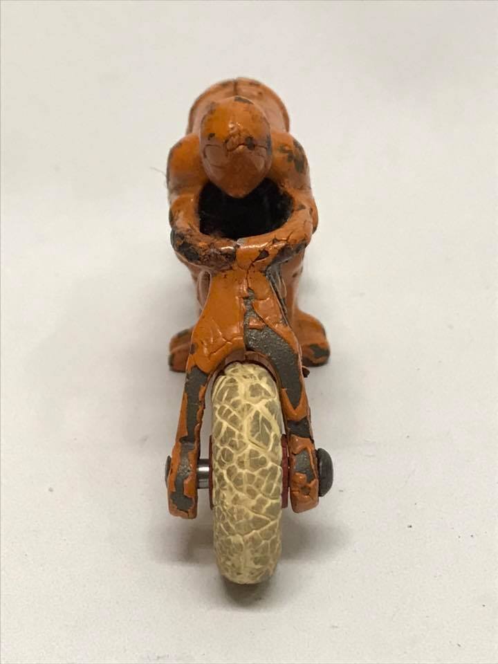 Antique Hubley Cast Iron Orange Speed Motorcycle