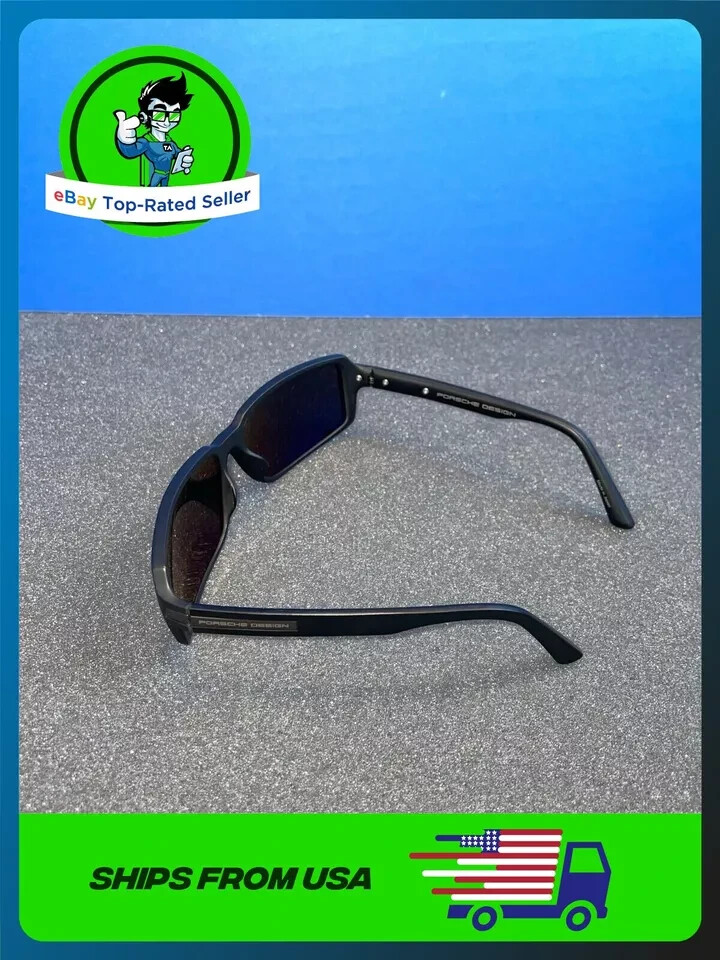 Pre-owned Porsche Design Original  P8571 A Black Rectangular Full Rim Sunglasses In Brown