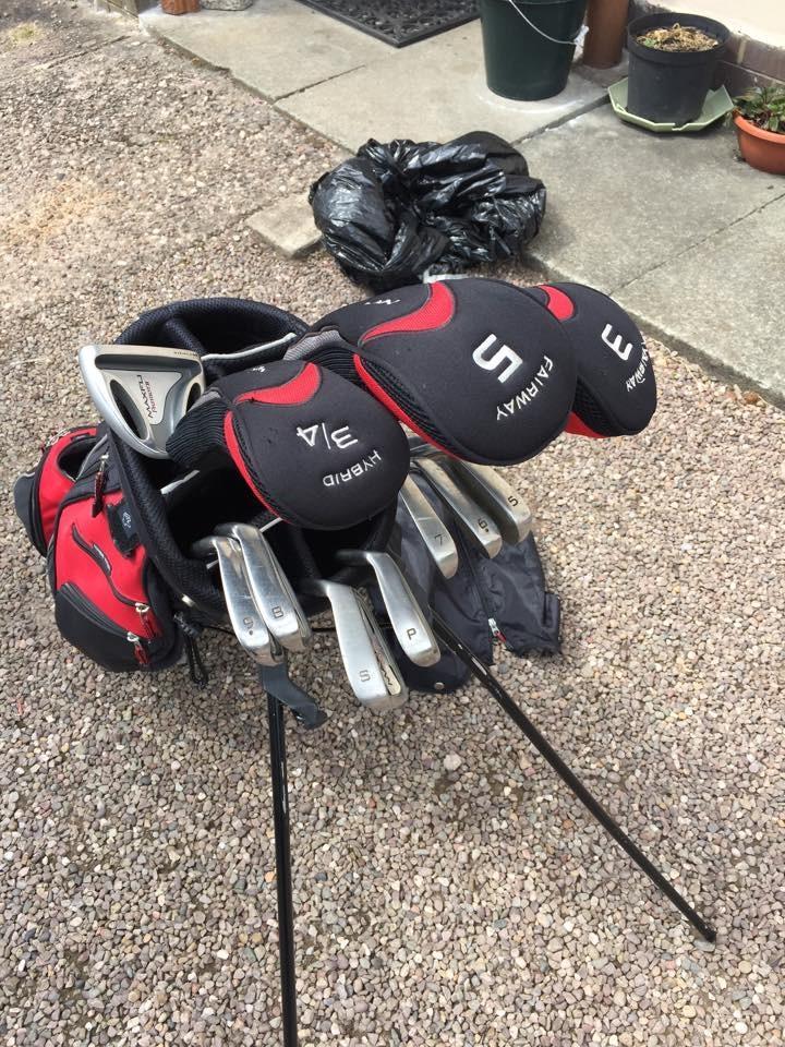 MAXFLI PATRIOT II GOLF CLUBS & STAND BAG 3W, 5W, 3/4H, 5i9i, PW, SW