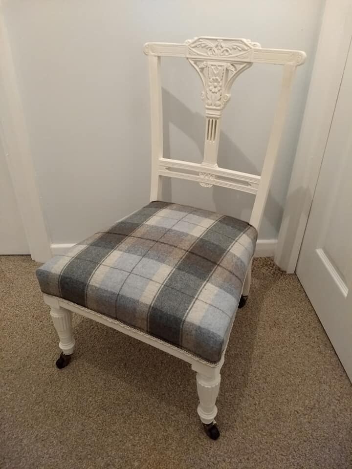 Antique Victorian Nursing / Occasional Chair Newly Reupholstered
