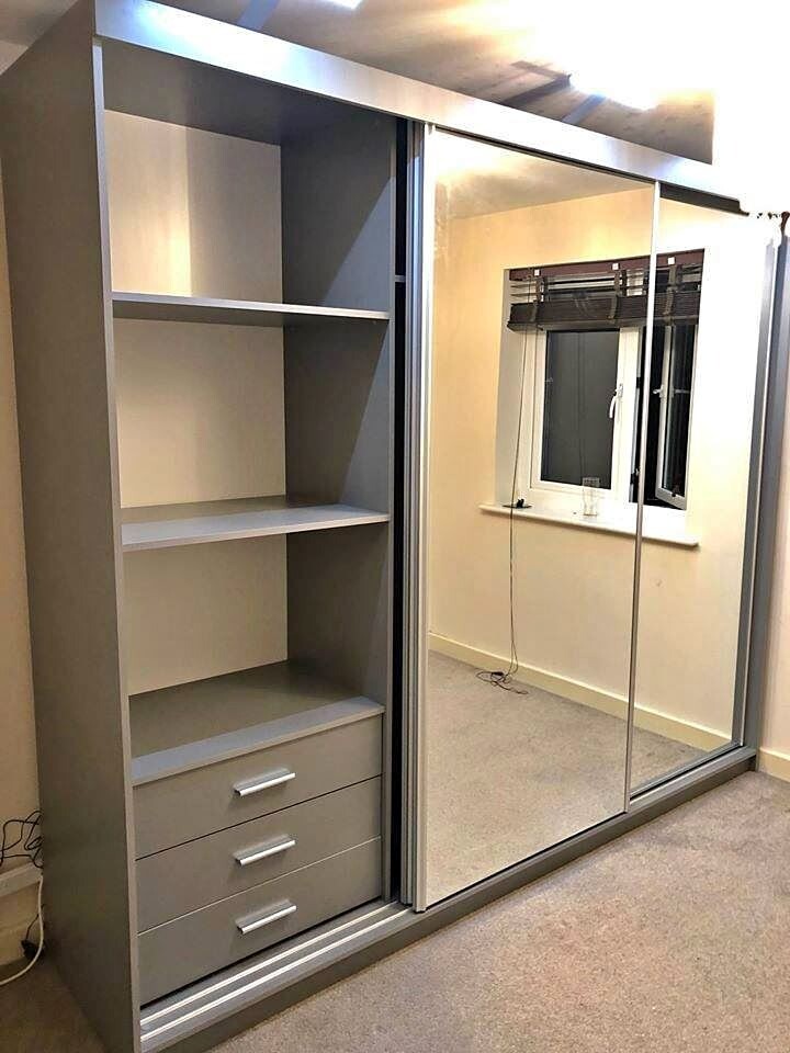 standard 250 cm triple mirror door sliding wardrobe sliding wardrobe