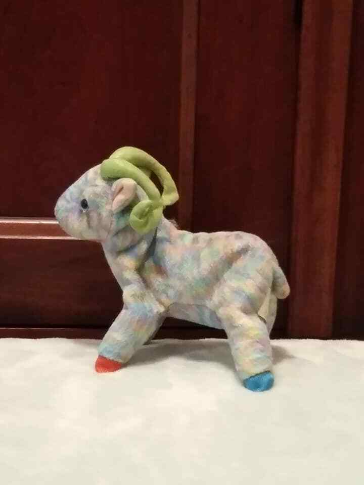 TY BEANIE BABIES ZODIAC Plush Tie Dye GOAT  - RARE & COLLECTIBLE!