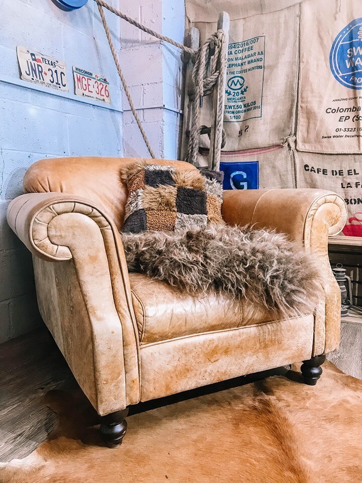 VINTAGE ANILINE LEATHER ARMCHAIR TAN in Whitefield, Manchester Gumtree