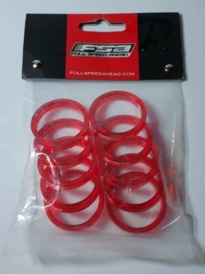 New FSA Bike Bicycle Headset Spacers w/ logo - 1-1/8'' x 5mm - 10 Pack - RED
