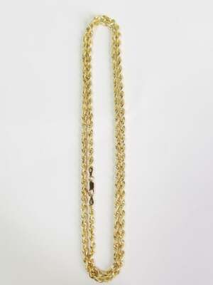 Pre-owned Rope Chain Sale Real 10k Yellow Gold Necklace  3.5mm 26" Inch Men