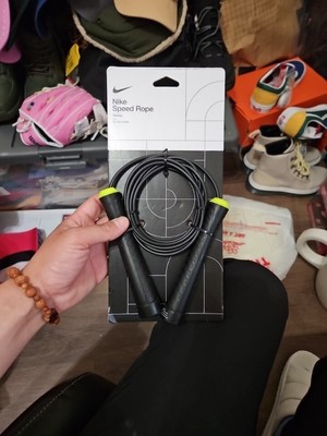 New Nike Speed Rope for Training 9 ft Rope Adjustable Black Neon Green Free Ship