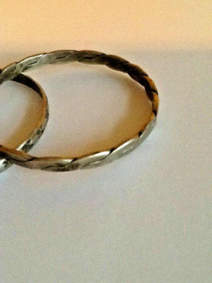 2 Sterling Silver Bangles Mexico, .925 & other marking
