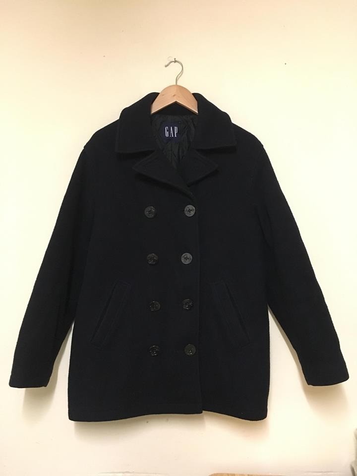 GAP Men's Double Breasted Navy Wool Winter Jacket Peacoat Sailor in