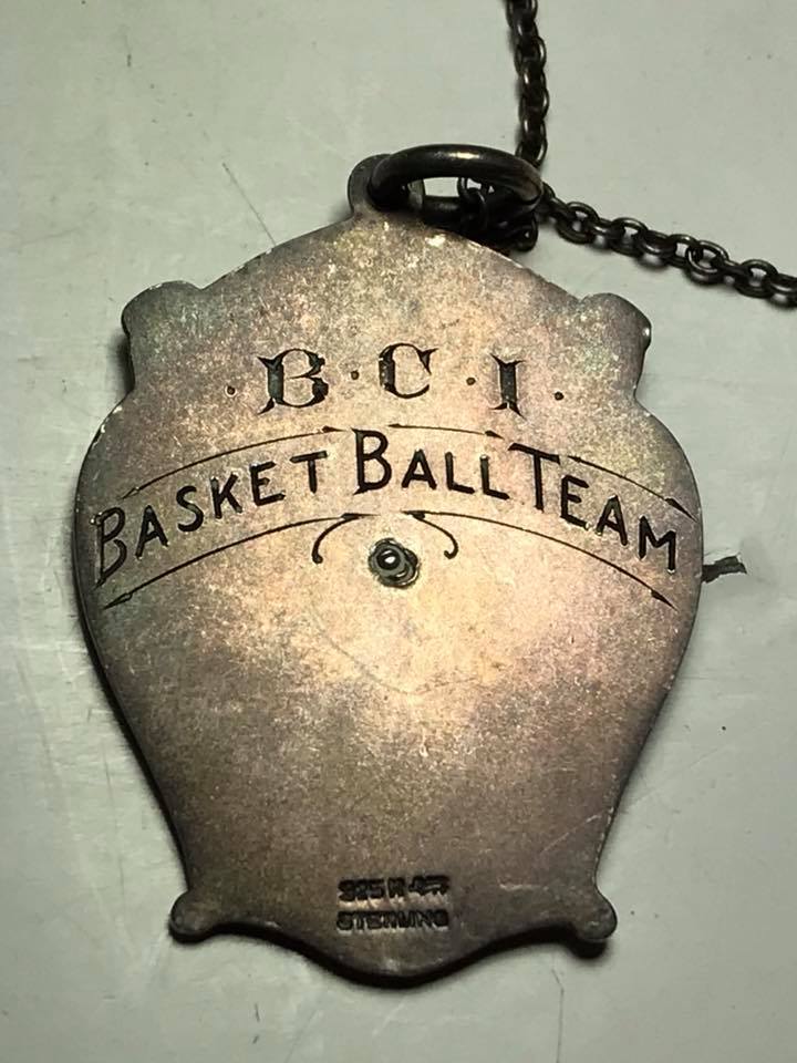 Antique 1928 , 1931 Sterling Silver Basketball and Baseball Award Pendants / Fob