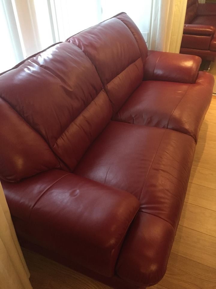 red leather couch in Cambuslang, Glasgow Gumtree