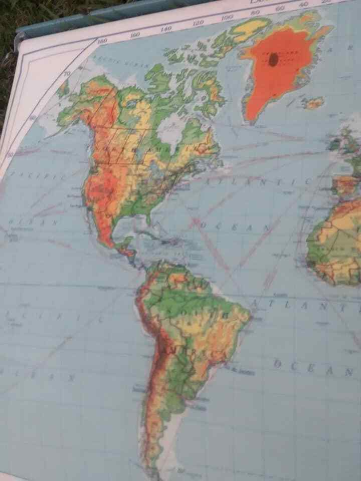 Vintage 1940's A.J. Nystrom & Co. Pull Down Map NO. LP98 55