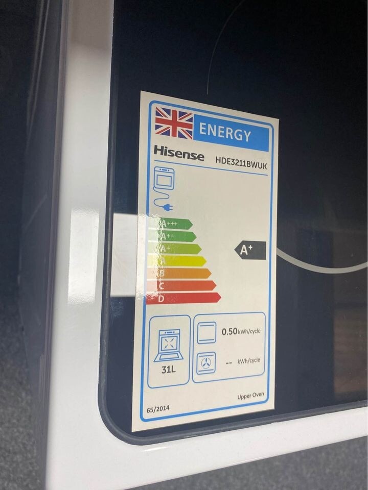 Hisense HDE3211BBUK 60cm Electric Cooker with Ceramic Hob White A+