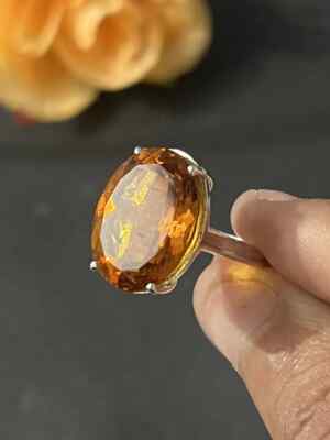 Citrine Gemstone 925 Sterling Silver Statement Ring Handmade Ring, All Size C397