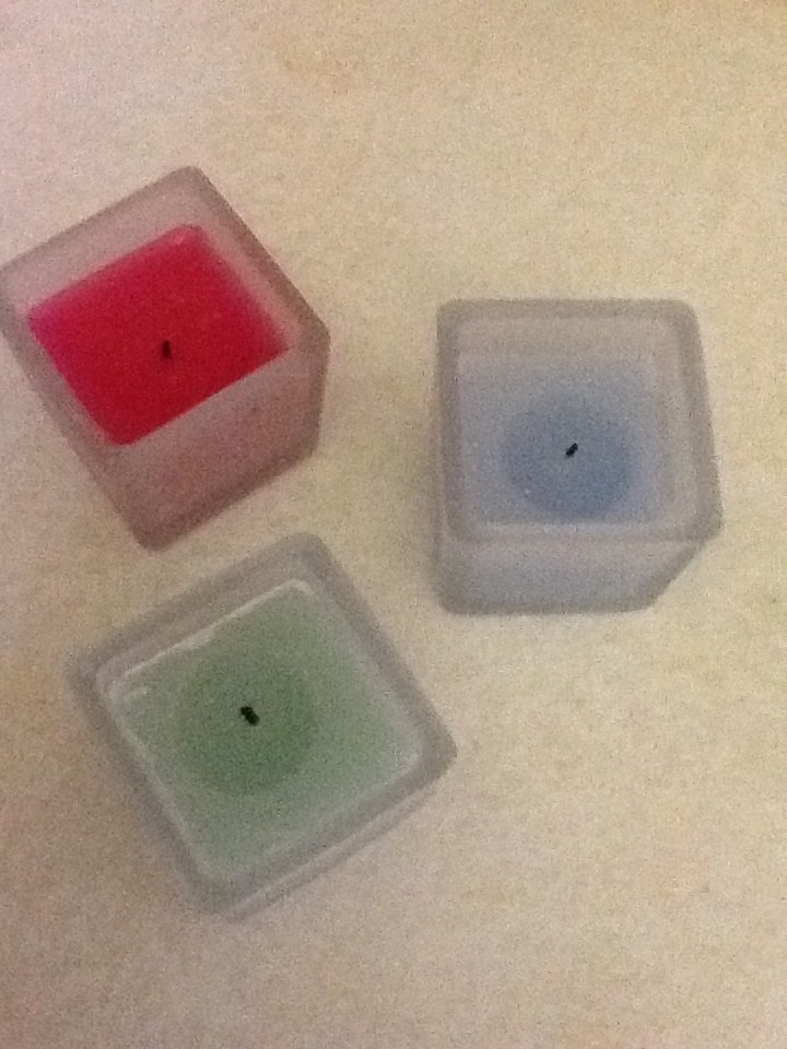 Frosted glass ladybug bumblebee and butterfly candle holders set of (3)